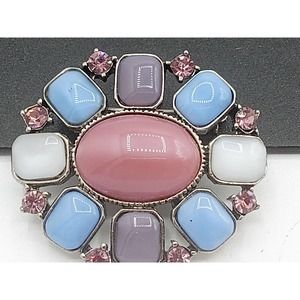 Signed LC Liz Claiborne Vintage Rhinestone Broach